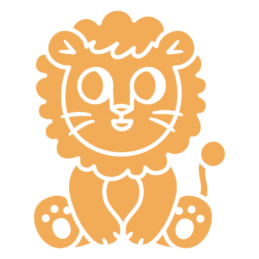 Cartoon lion sitting PNG Design