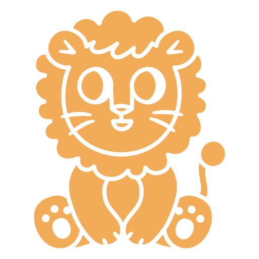 León de dibujos animados sentado Diseño PNG