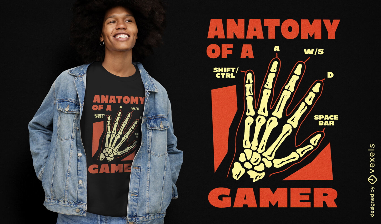 Anatomy of a gamer t-shirt design
