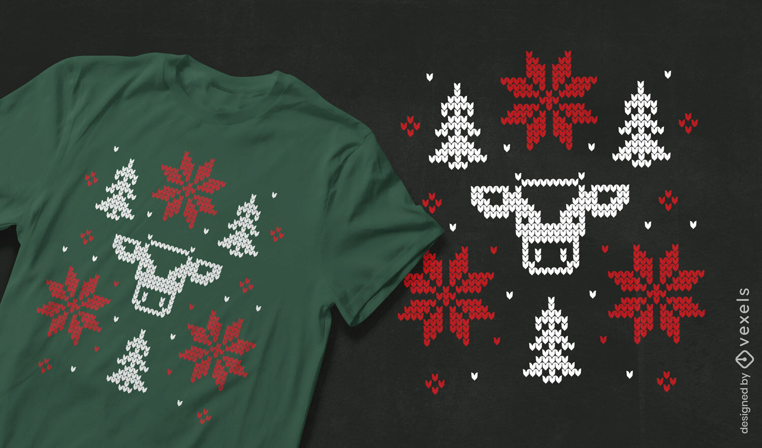 Kuh hässliches Weihnachts-T-Shirt-Design