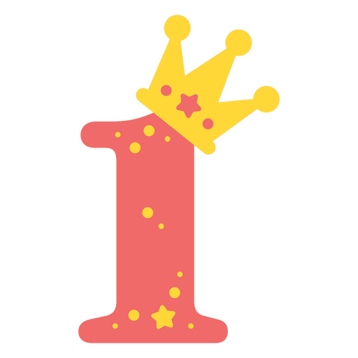 Number one with crown and stars PNG Design