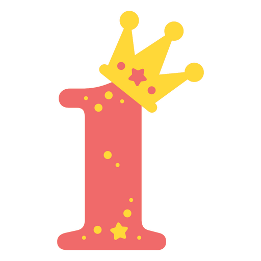 Número um com coroa e estrelas Desenho PNG