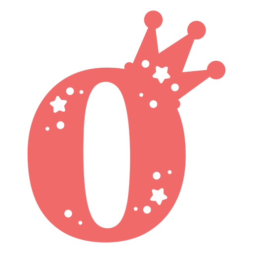 Design divertido da letra o com tema de coroa Desenho PNG