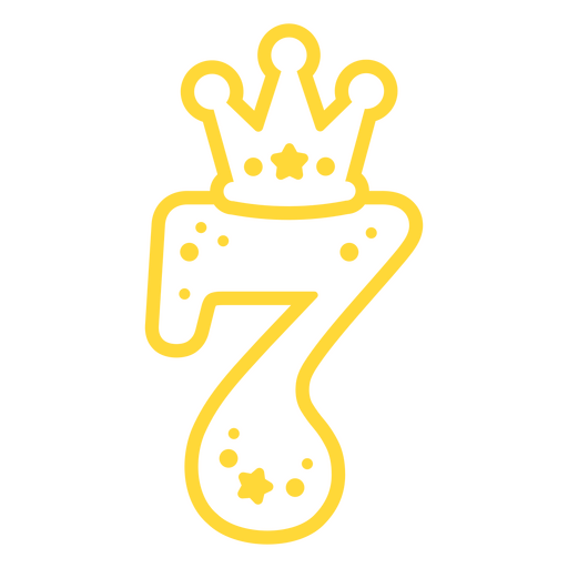 Diseño lúdico de corona número siete Diseño PNG
