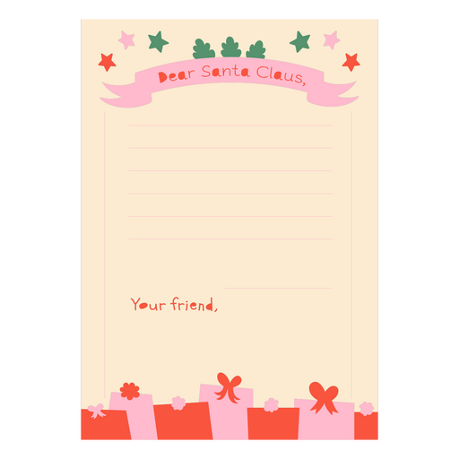 Carta de Papai Noel com fundo rosa Desenho PNG