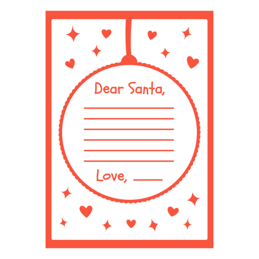 Modelo encantador de carta para o Papai Noel Desenho PNG