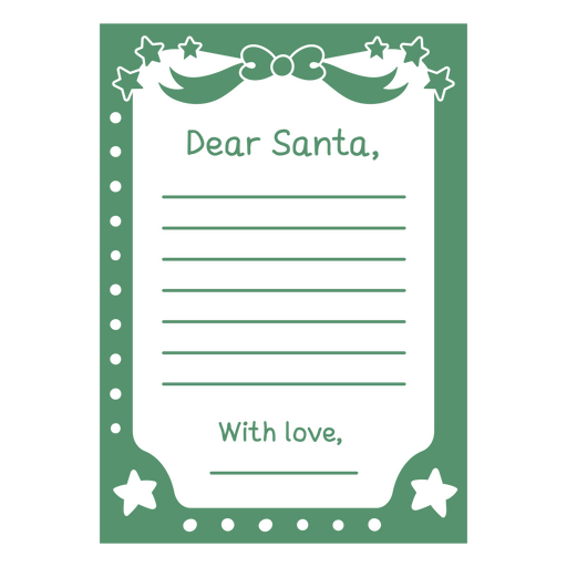 Festive dear santa letter template PNG Design