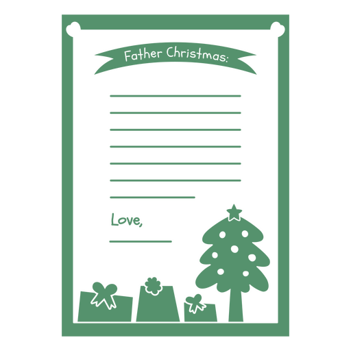 Plantilla de carta festiva a Papá Noel Diseño PNG