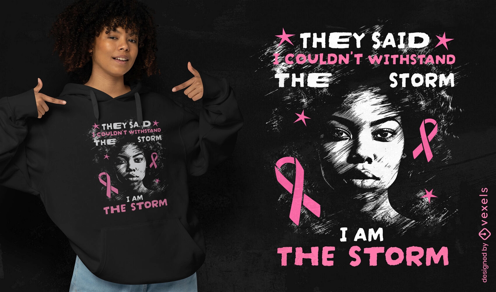 T-Shirt-Design zur Stärkung des Krebsbewusstseins
