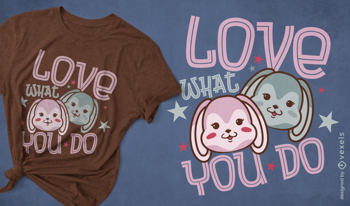 Animais de coelho adoram design de camiseta