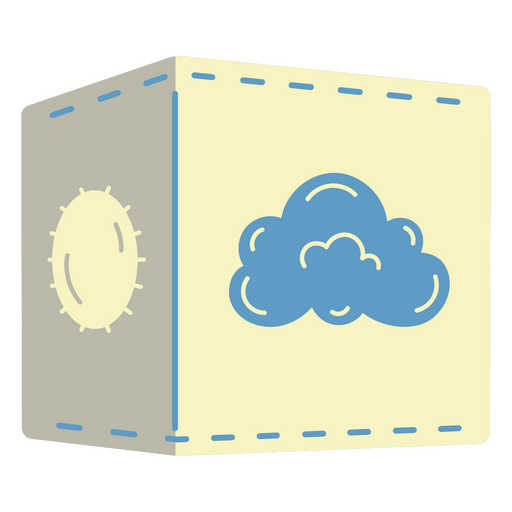 Icon of a box with a cloud on it PNG Design