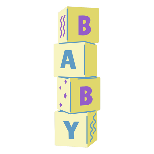 Stack of blocks with the word baby on them PNG Design