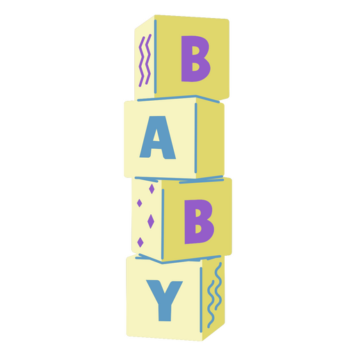 Stapel von Bauklötzen mit dem Wort ?Baby? darauf PNG-Design