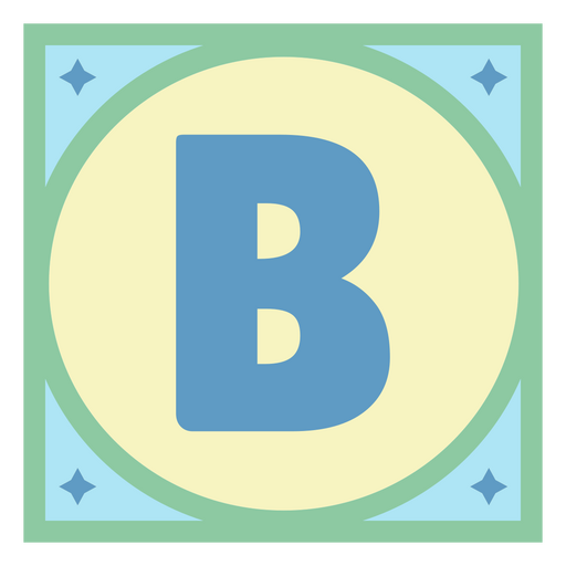 The letter b in a blue square PNG Design