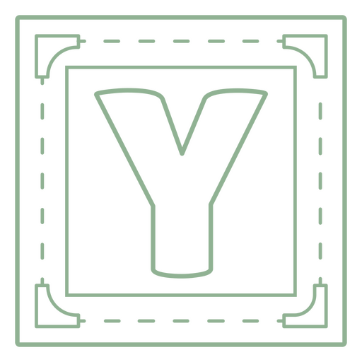 Der Buchstabe y in einem quadratischen Rahmen PNG-Design