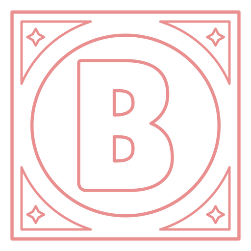 Elegante diseño de monograma con una letra b en negrita Diseño PNG