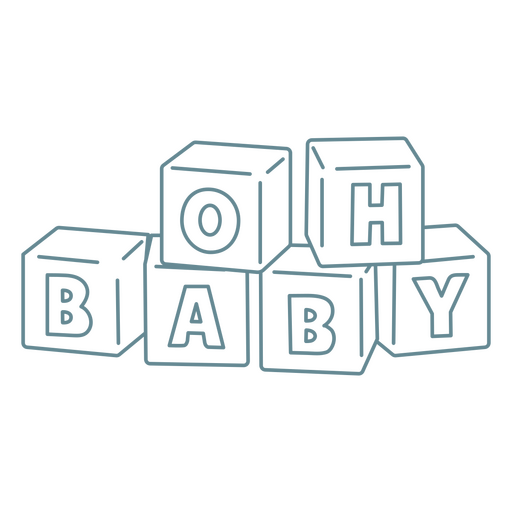 Charmantes Baby-Blockdesign mit verspieltem Text PNG-Design