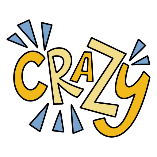 Diseño de arte de palabras loco, divertido y juguetón. Diseño PNG