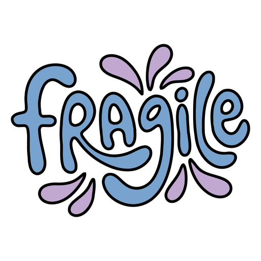 Fragile lettering PNG Design