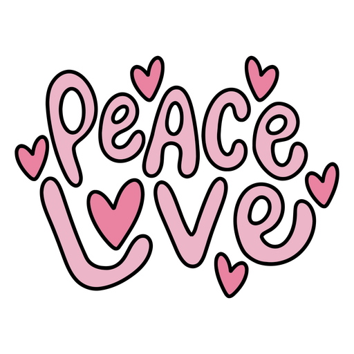 Verspieltes Typografie-Design für Frieden und Liebe PNG-Design