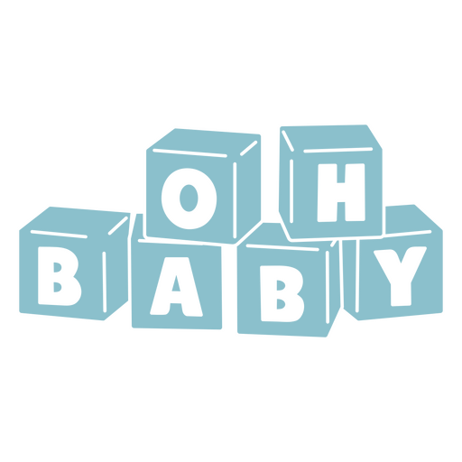 Cute baby blocks design with playful text PNG Design