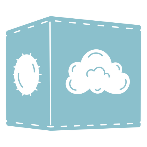 Blue box with a cloud in it PNG Design