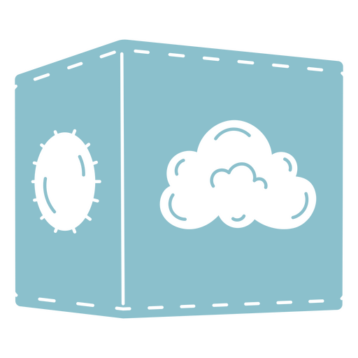 Blue Box With A Cloud In It PNG & SVG Design For T-Shirts