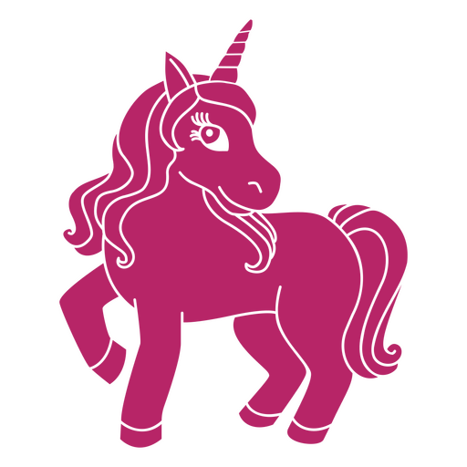 Unicórnio rosa em pé Desenho PNG