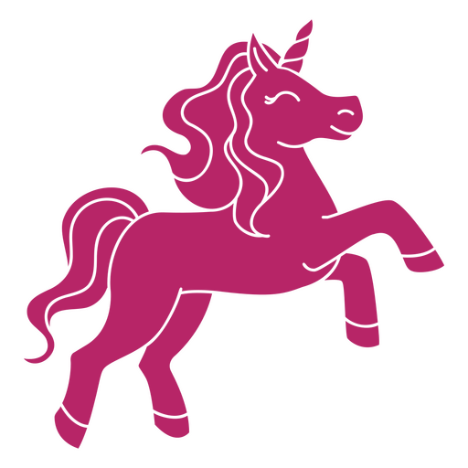 Playful unicorn silhouette design PNG Design