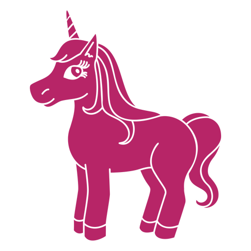 Ilustração divertida de unicórnio rosa Desenho PNG