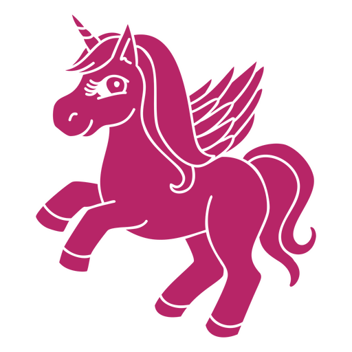 Pink unicorn with wings PNG Design