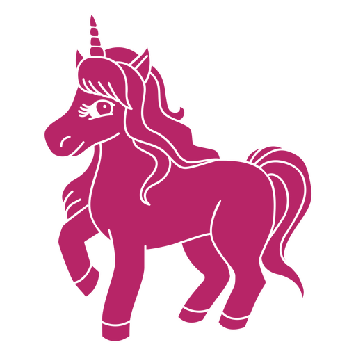 Verspieltes rosa Einhorn-Design PNG-Design