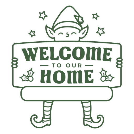 Charming holiday welcome sign design PNG Design