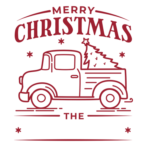 Encantador diseño navideño de camión vintage Diseño PNG