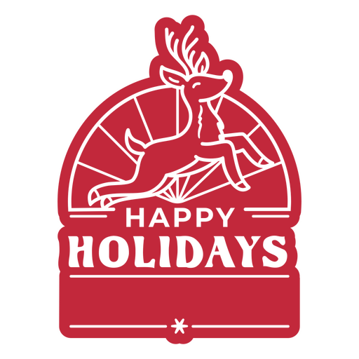 Happy holidays sticker with a reindeer on it PNG Design