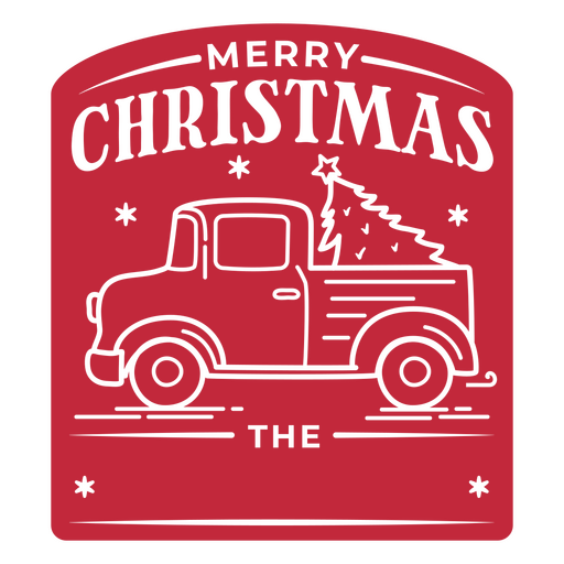 Design de caminhão de Natal vintage com elementos festivos Desenho PNG