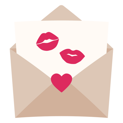 Valentine's day kisses in an envelope PNG Design