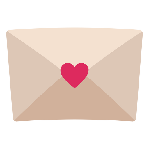 Cute envelope design with heart detail PNG Design
