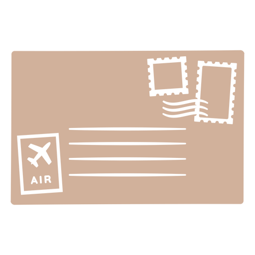 Envelope de correio aéreo com selo e selo postal Desenho PNG