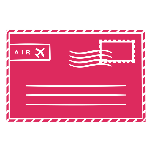 Envelope rosa com um selo postal Desenho PNG