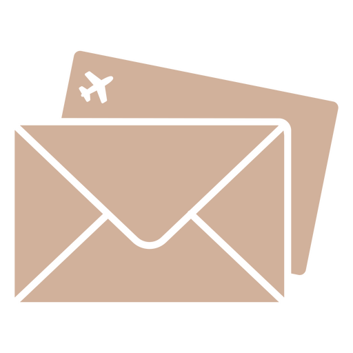 Envelope com um avião voando sobre ele Desenho PNG