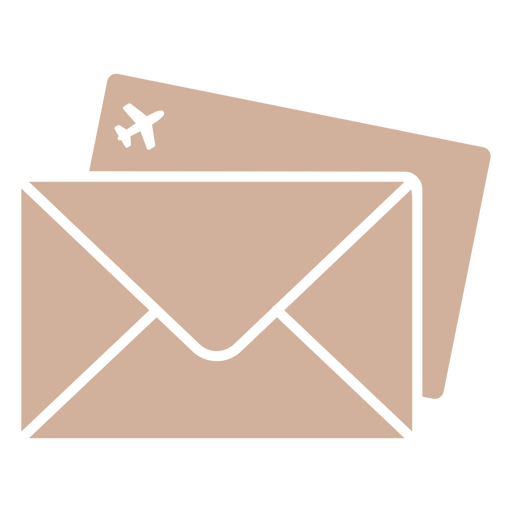 Envelope with a plane flying over it PNG Design