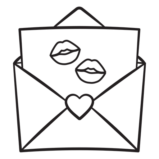 Envelope com beijos Desenho PNG