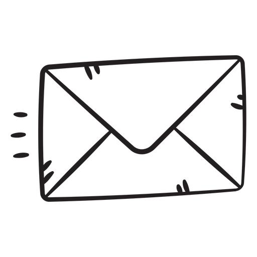 Black and white envelope icon PNG Design