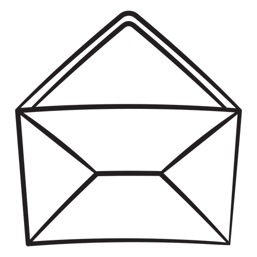 Ilustração minimalista de envelope com design geométrico. Desenho PNG