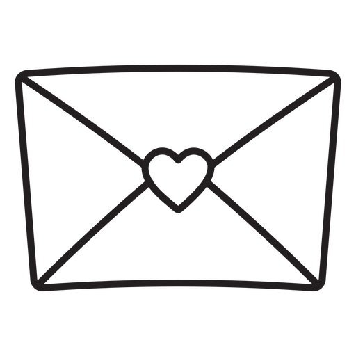Umschlag mit einem Herz darin PNG-Design