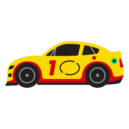 Carro de corrida amarelo Desenho PNG