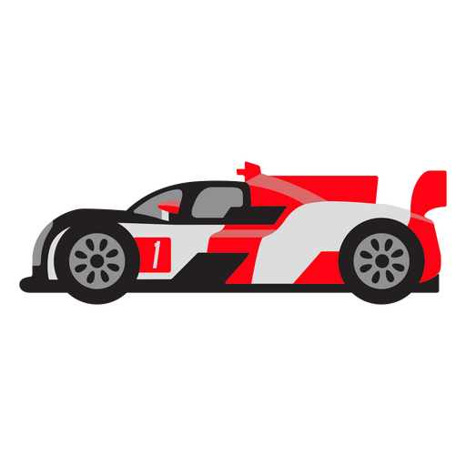 Red and white racing car PNG Design