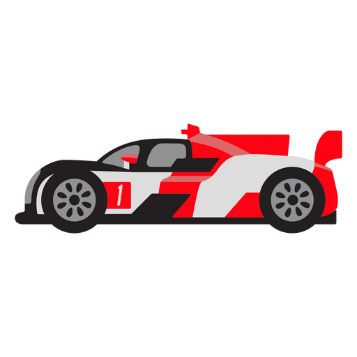 Rot-weißes Rennauto PNG-Design