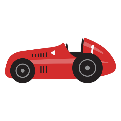 Ilustración de un coche de carreras rojo vintage Diseño PNG